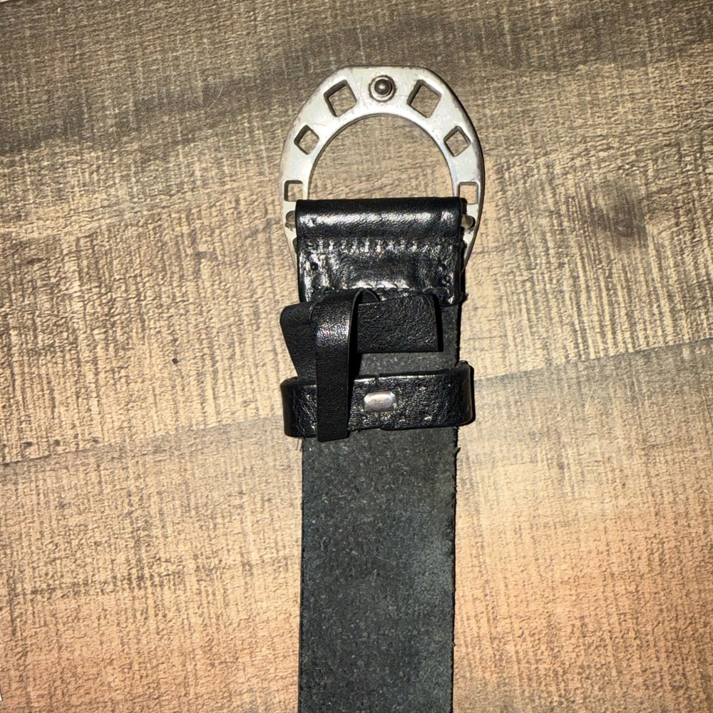 Vintage Tom Ford Gucci Horseshoe Silver Buckle Belt 44 - Picture 3 of 5